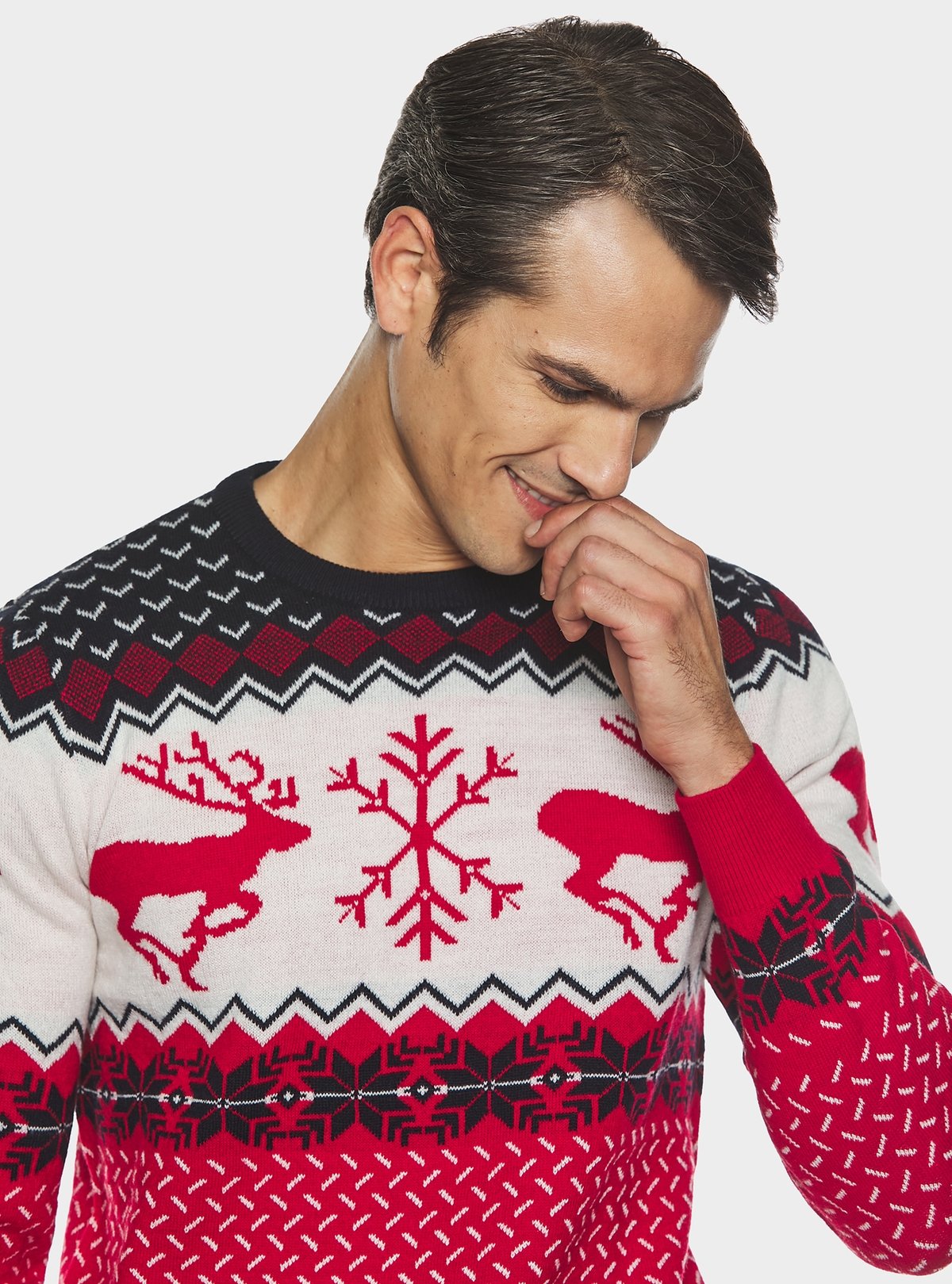 Maglia girocollo motivo natalizio